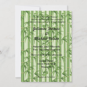 Invitation Mariage en bambou vert