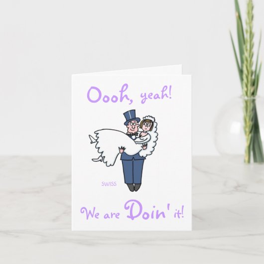 Invitation Mariage en bande dessinée humoristique de la marié (Devant)