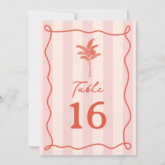 Invitation Mariage en bande rose palmier (Devant)