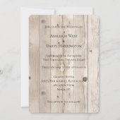 Invitation Mariage en bois blanc crème (Devant)