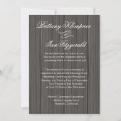 Invitation Mariage en bois de grange avec guirlandes de Noël (Dos)