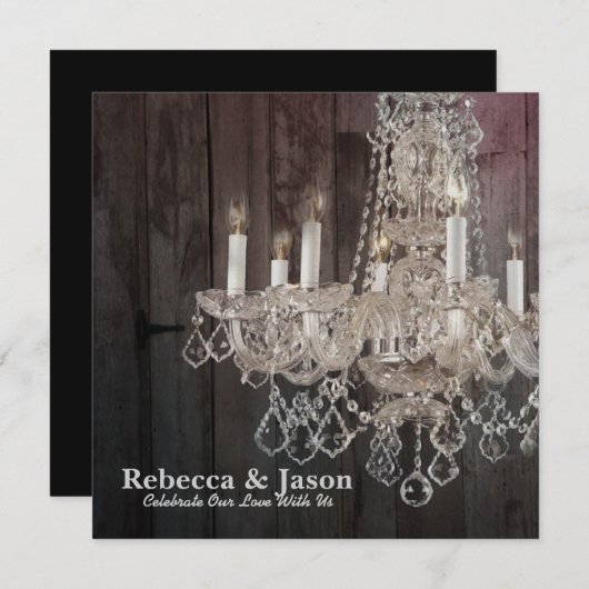 Invitation Mariage en bois de grange rustique (Devant / Derrière)