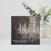 Invitation Mariage en bois de grange rustique (Debout devant)