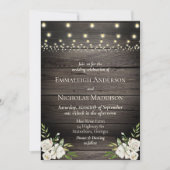 Invitation Mariage en bois de grange rustique (Devant)