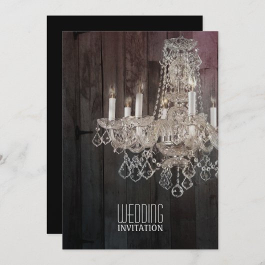 Invitation Mariage en bois de grange rustique (Devant / Derrière)