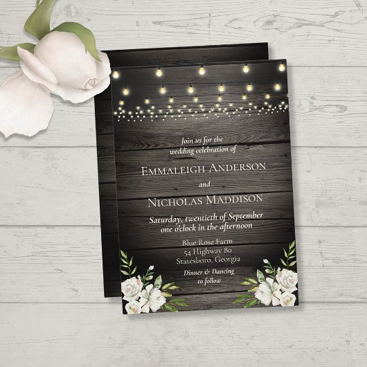Invitation Mariage en bois de grange rustique