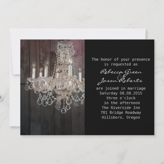 Invitation Mariage en bois de grange rustique (Devant)