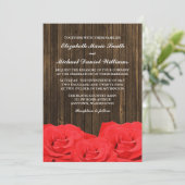 Invitation Mariage en bois de l'étable Red Roses (Debout devant)