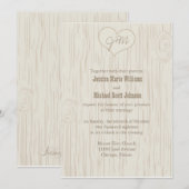 Invitation Mariage en bois découpé (Devant / Derrière)