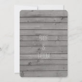 Invitation Mariage en bois gris rustique (Dos)