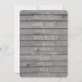 Invitation Mariage en bois gris rustique (Devant)