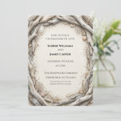 Invitation Mariage en Bois Rustique (Debout devant)