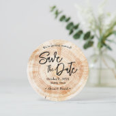 Invitation Mariage en bois rustique, code QR pour sauvegarder (Debout devant)