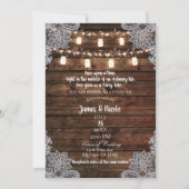 Invitation Mariage en bois rustique de grange et pots de maso (Devant)