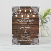 Invitation Mariage en bois rustique de grange et pots de maso (Debout devant)