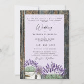Invitation Mariage en Bois Rustique Lilas Clair (Devant)