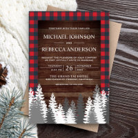 Mariage en bois rustique rouge plaid de buffle pin
