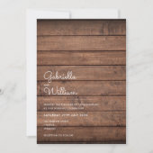 Invitation Mariage en bois rustique simple (Devant)