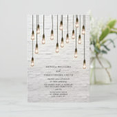 Invitation Mariage en brique blanche vintage (Debout devant)