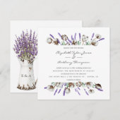 Invitation Mariage en coton lavande (Devant / Derrière)
