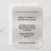 Invitation Mariage en cuir blanc Faux (Devant)