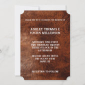 Invitation Mariage en cuir Brown Faux (Devant)