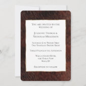 Invitation Mariage en cuir Brown Faux Sud-Ouest (Devant)