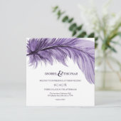 Invitation Mariage en cuir de Boho violet moderne (Debout devant)