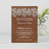 Invitation Mariage en cuir et dentelle (Debout devant)