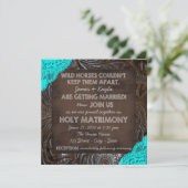 Invitation Mariage en cuir et dentelle (Debout devant)