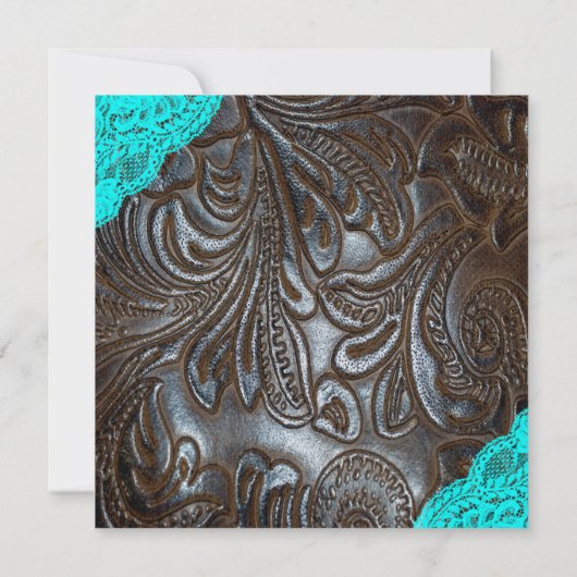 Invitation Mariage en cuir et dentelle (Dos)