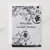 Invitation Mariage en cuir et noir de dentelle usiné par (Dos)