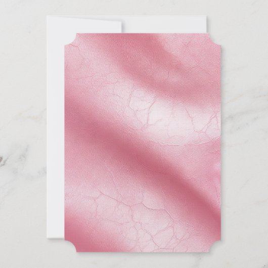 Invitation Mariage en cuir rose chic (Dos)