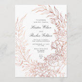 Invitation Mariage en cuivre émeraude noir blanc de couronne  (Devant)