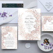 Invitation Mariage en cuivre émeraude noir blanc de couronne 