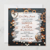 Invitation Mariage en cuivre et en métal argenté (Dos)