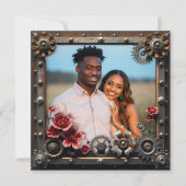 Invitation Mariage en cuivre et en métal argenté (Devant)