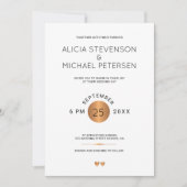 Invitation Mariage en cuivre noir et métallique (Devant)