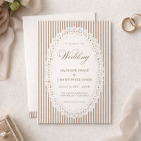 Mariage en dentelle à rayures françaises Mocha Bro