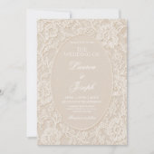 Invitation Mariage en dentelle blanche (Devant)