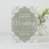Invitation Mariage en Dentelle Blanche (Debout devant)