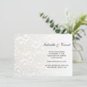 Invitation Mariage en dentelle blanche Enregistrer la date Fa (Debout devant)