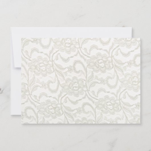 Invitation Mariage en dentelle blanche Enregistrer la date Fa (Dos)