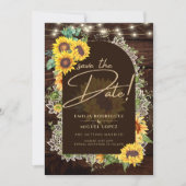 Invitation Mariage en dentelle de tournesol rustique (Devant)