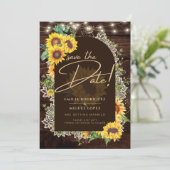 Invitation Mariage en dentelle de tournesol rustique (Debout devant)