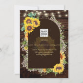 Invitation Mariage en dentelle de tournesol rustique (Dos)