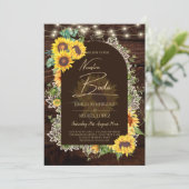 Invitation Mariage en dentelle de tournesol rustique (Debout devant)