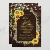 Invitation Mariage en dentelle de tournesol rustique (Devant / Derrière)