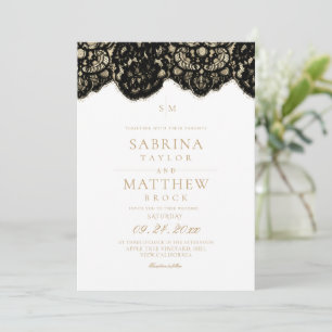 Invitation Mariage en dentelle moderne et élégant