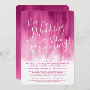 Invitation Mariage en direct de l'art abstrait rose rouge